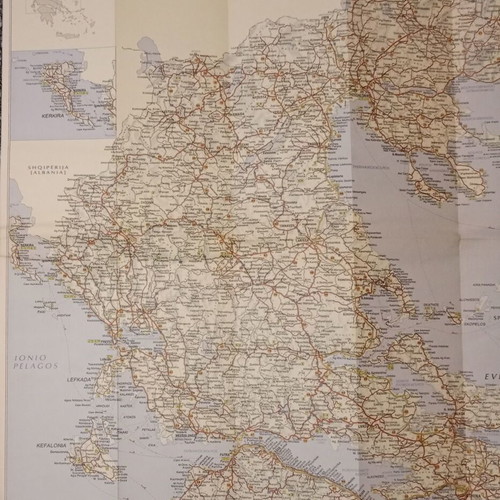 Map of Greece used, Athens April 1989 edition