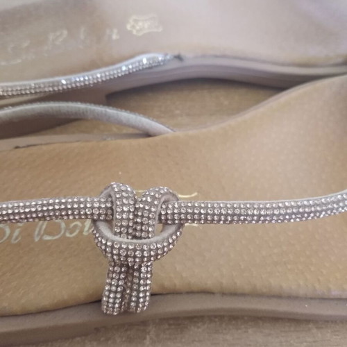 Sandals size 37 used, gold with leather insole