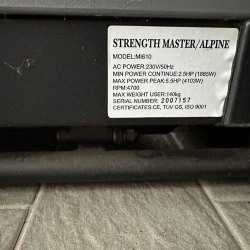 Alpine Strength Master MI160 Treadmill like new, heavy use