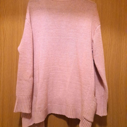 Knitted pink cardigan like new with pockets, size XL