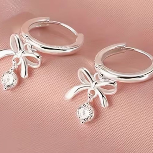 925 Silver Bow Earrings new
