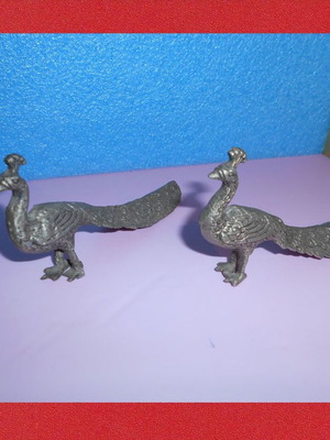 Metal peacocks used, set of 2, length 12 cm and height 6 cm