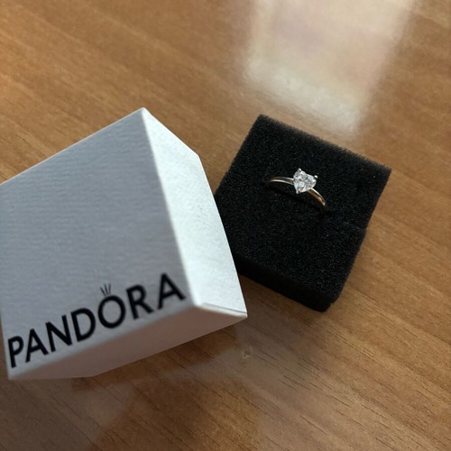 Pandora ring heart-shaped silver 925 like new