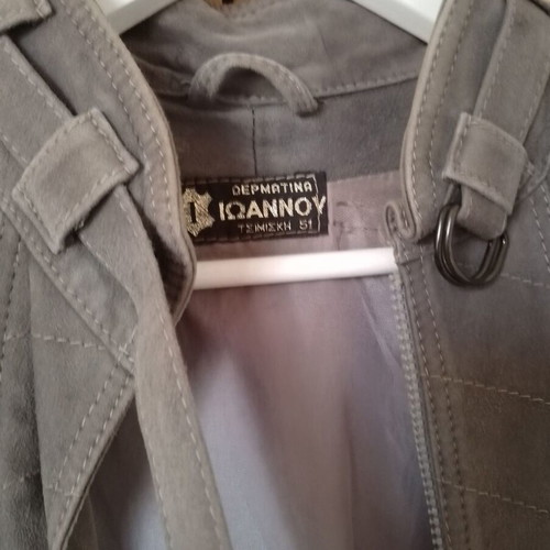 Leather suede women's bomber jacket like new, gray, size M