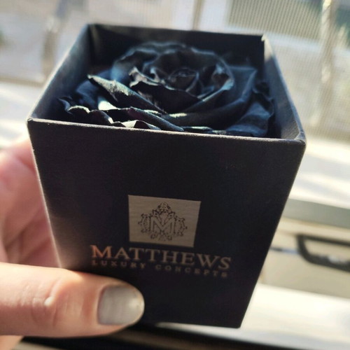 Black Forever Rose used, small box in luxury packaging