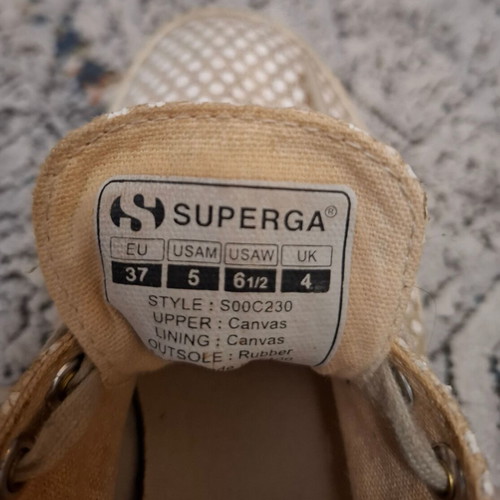 Superga sneakers used size 37 with beige and gold details