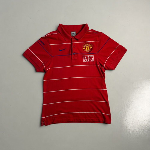 Nike Vintage Y2K Manchester United Polo Shirt Pre Match 2008-2009 Men’s Red like new