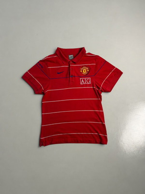 Nike Vintage Y2K Manchester United Polo Shirt Pre Match 2008-2009 Men’s Red like new