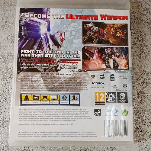 Transformers War for Cybertron PS3 like new