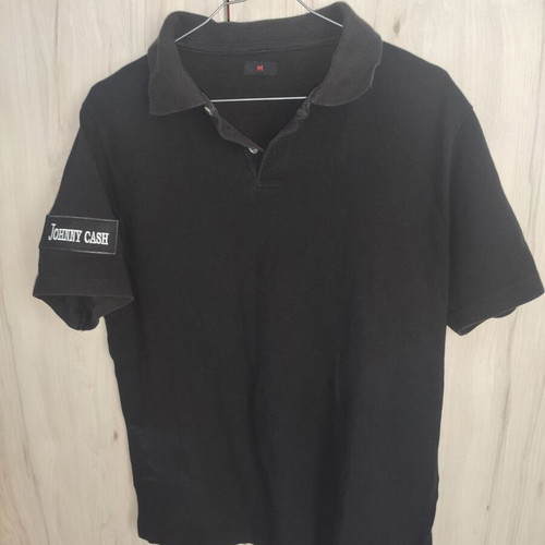 Johnny Cash Black Polo Shirt used, sizes S, M, L