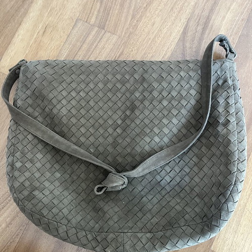 Bottega Veneta suede shoulder bag like new, brown
