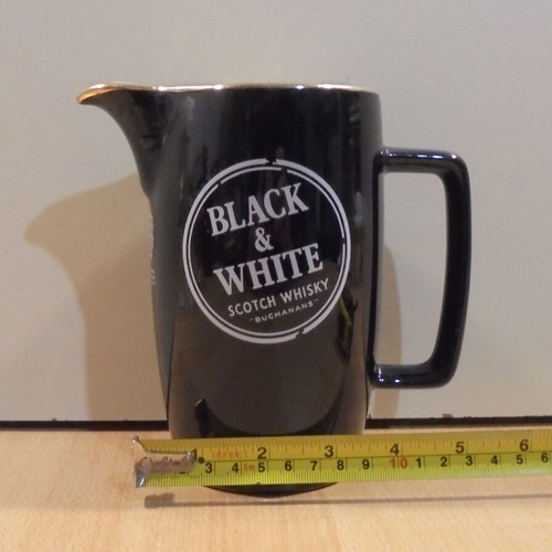 Black & White Scotch Whisky old promotional ceramic jug used