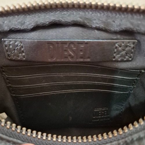 Diesel vintage Y2K black leather crossbody bag with studs used