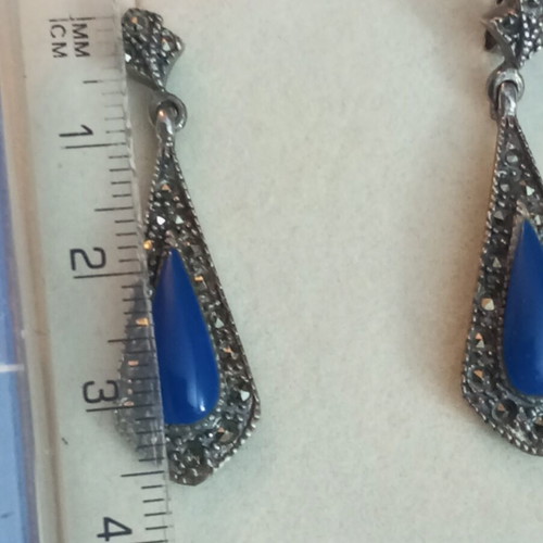 Silver 925 vintage earrings with marcasite used
