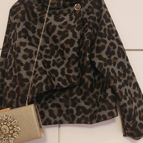 Animal print cardigan new, one size