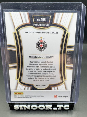 Κάρτα Miikka Muurinen 2025-26 Select Euroleague καινούργια