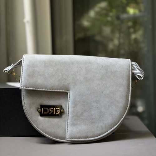 Crossbody bag new, gray with special strap Greek made