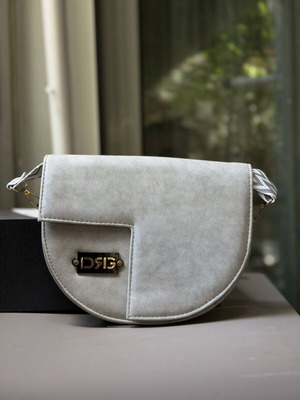 Crossbody bag new, gray with special strap Greek made