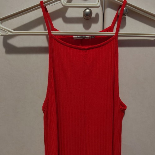 Short red halter dress alpha line Bershka like new