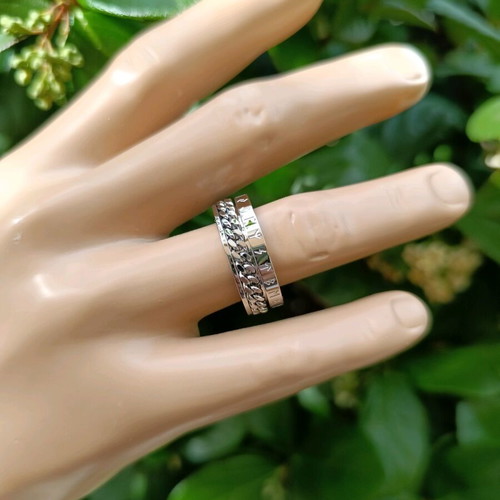 Viking Anti Stress Titanium Ring & Cross Earrings Set for Men