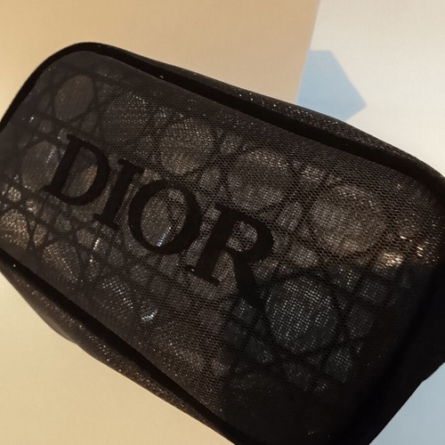 Dior Beauty Black Mesh Monogram Pouch new with box