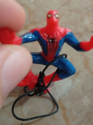 Spider Man miniature plastic figure with cord