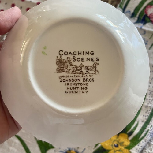 Ironstone bowls set from England like new with English countryside paintings