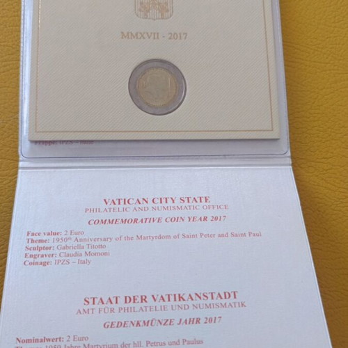 Vatican 2017 2 Euro Martyrdom of Peter and Paul coin new