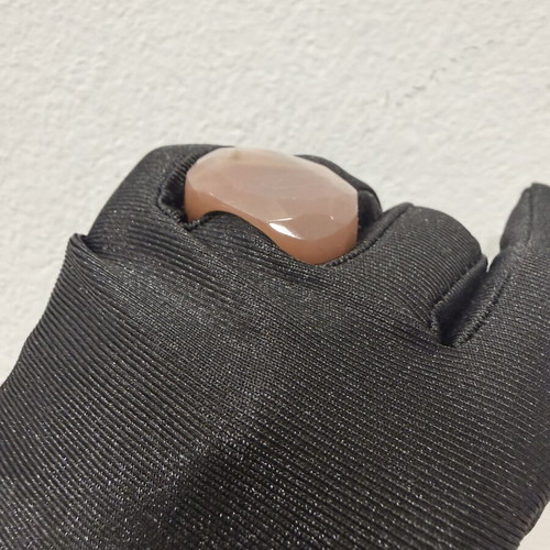 Sunstone ring, natural carved gemstone