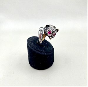 Δαχτυλίδι από ασήμι 925 με μπρούτζο σε animal σχέδιο