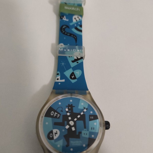 Swatch Vintage 1995 Swiss Musical Faces Running Man Unisex Watch like new