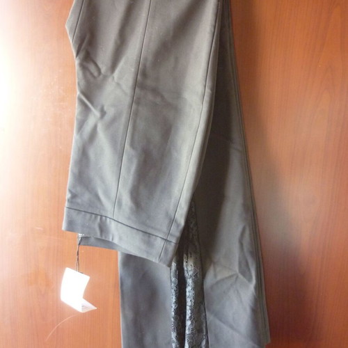 Zara women's pants Large new with lace on legs black