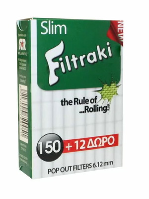Filtraki Slim 6.1mm filters new, 150+12 pieces