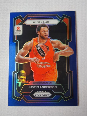 2023-24 Panini-Prizm Euroleague Basketball Justin Anderson Blue Prizm 157/199 #56