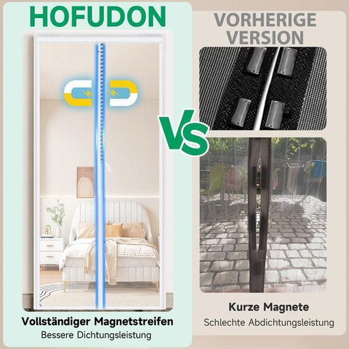 HOFUDON magnetic insect screen for balcony door 100 x 200 cm fiberglass