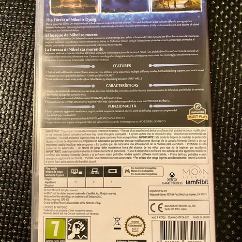 Ori and the Blind Forest Definitive Edition Nintendo Switch like new