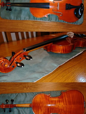 German violin new with bow and case