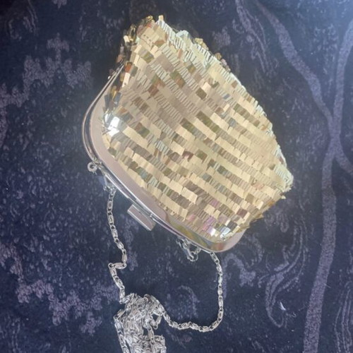 Evening shoulder bag new, gold
