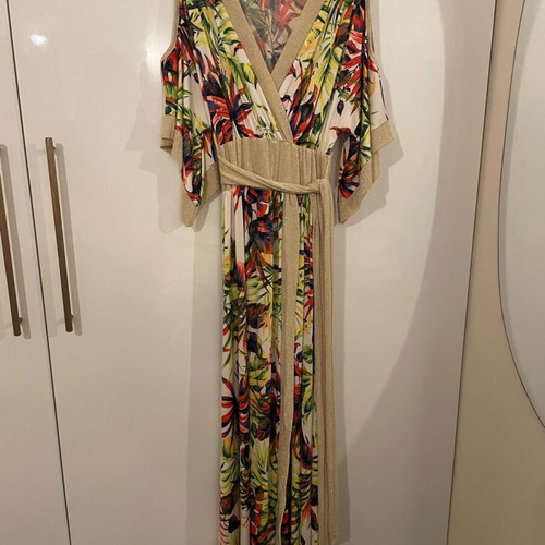 Floral maxi dress with shoulder cut JusTop like new, multicolor, small-medium