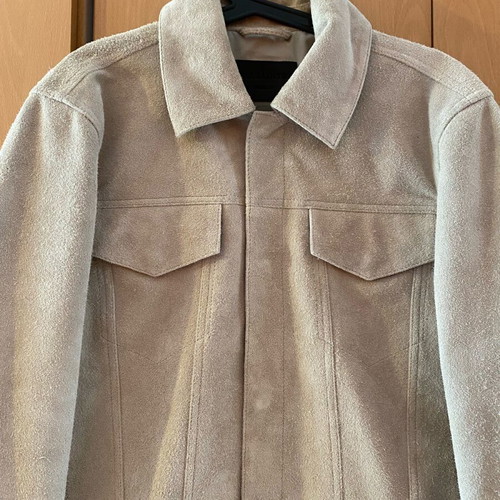 All Saints Hopper buffed suede trucker jacket new, size M