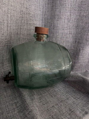Glass barrel for wine or oil like new, large green