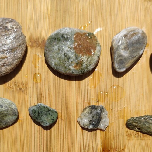 Aegean natural stone collection, schist and quartz, 8 pieces