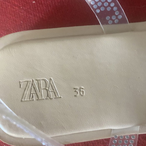 Zara flat sandals for girls with rhinestone bows, size 36