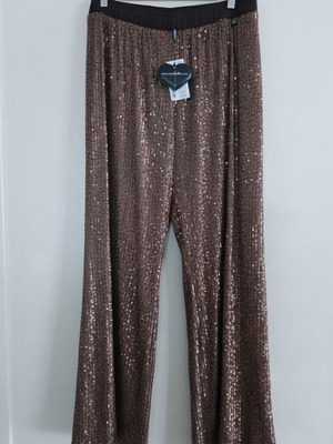 Mat sequin pants new, one size, brown