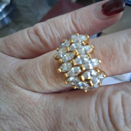 Vintage Atelier Vintage Cocktail Ring size 54 like new, gold tone