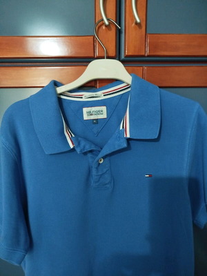 Tommy Hilfiger short-sleeve shirt used, blue, size XL