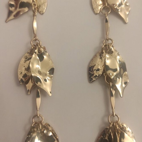 H&M Long Earrings New, 97% Recycled Steel, Gold Tone