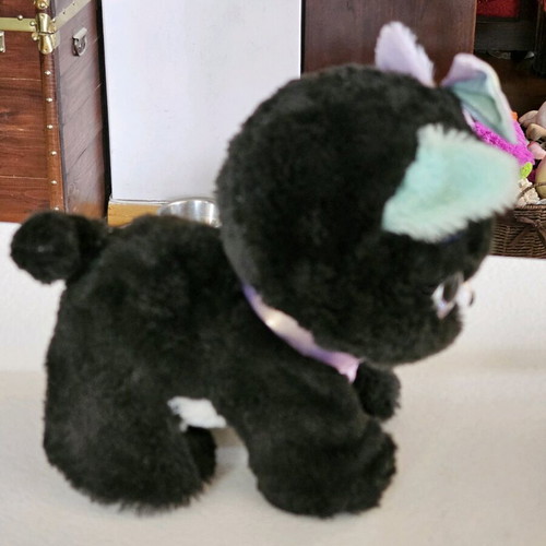 Present Pets Black Glitter Puppy interactive plush toy like new with sounds and actions