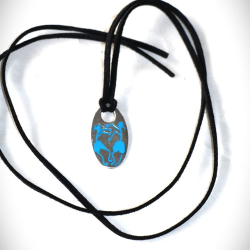 Turquoise Mosaic Pendant Silver 925 Navajo Indian New