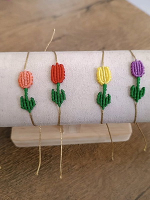 Macrame tulip bracelet new in various colors